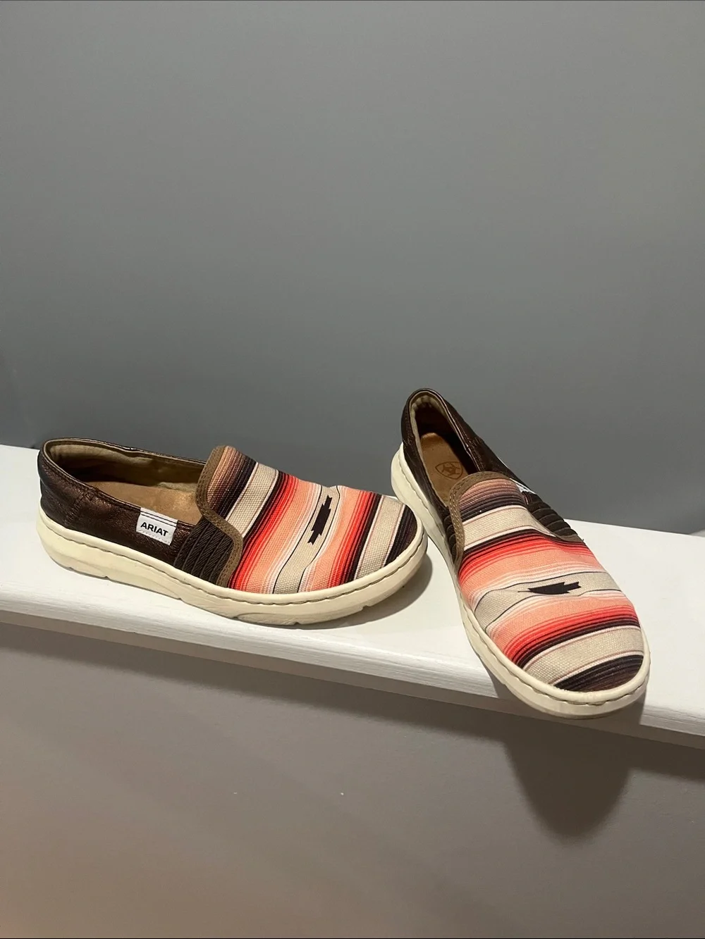 Ariat Ryder Women's 7 B 7B Western Aztec Slip On Shoes in Multicolor Serape